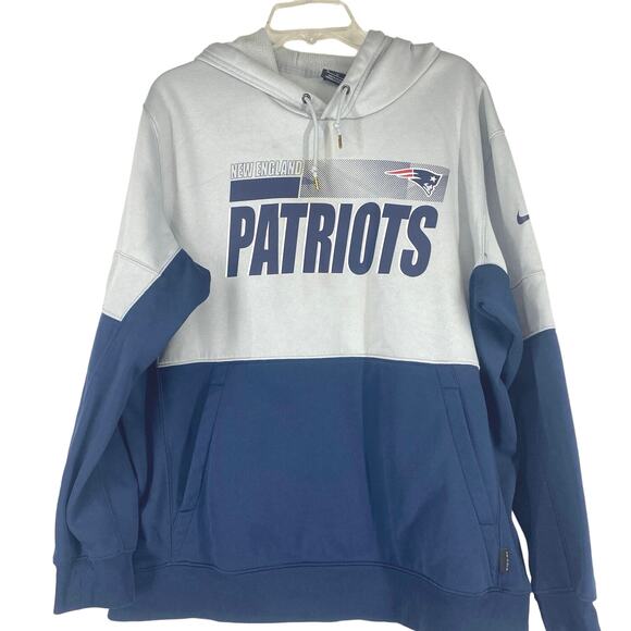 NFL ONFIELD Apparrel NIKE Dri-Fit New England Patriots Pullover Hoodie Men’s XL - Picture 1 of 8